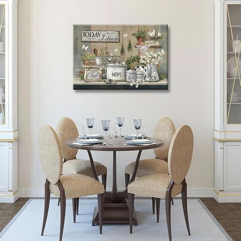 Rustic Kitchen Canvas Wall Art Vintage Farmhouse Wall Decor Picture Still Life Kitchen Poster Dining Room Print Farm Positive Inspirational Painting Artwork for Living Room Home Decoration,12x16in in Saudi Arabia