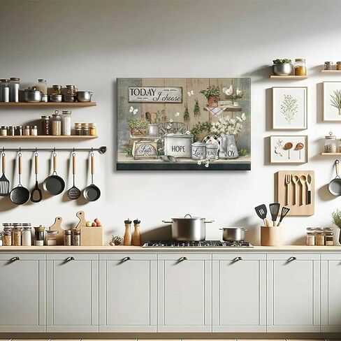 Rustic Kitchen Canvas Wall Art Vintage Farmhouse Wall Decor Picture Still Life Kitchen Poster Dining Room Print Farm Positive Inspirational Painting Artwork for Living Room Home Decoration,12x16in in Saudi Arabia