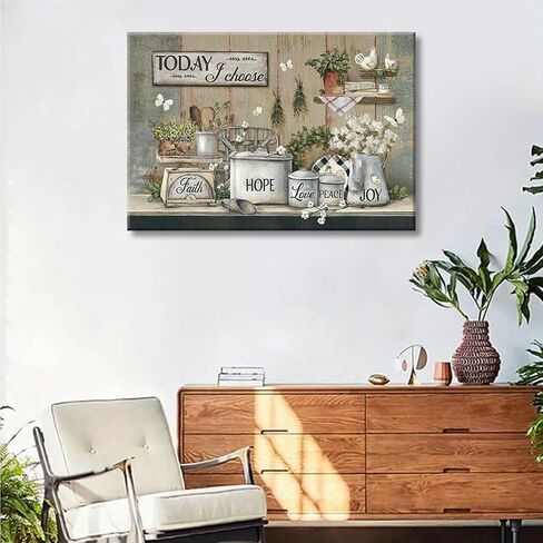 Rustic Kitchen Canvas Wall Art Vintage Farmhouse Wall Decor Picture Still Life Kitchen Poster Dining Room Print Farm Positive Inspirational Painting Artwork for Living Room Home Decoration,12x16in in Saudi Arabia