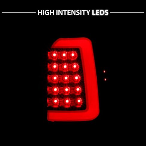 AmeriLite C-Type LED Tube Dark Smoked Tail Lights مجموعة مصابيح الفرامل لـ 1997-2004 دودج داكوتا - جانب الركاب والسائق in Saudi Arabia
