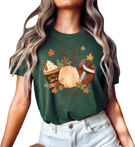 سويت شيرت Cosy Seoson Fall - هدية الخريف برقعة اليقطين من Tis The Season - قميص برسومات كرة القدم للسيدات في الخريف in Kuwait