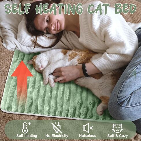 Nuanchu 4 Pack Self Warming Cat Bed Self Heating Cat Dog Mat 18 x 24 inch Self Heating Dog Crate Pad Extra Warm Thermal Pet Pad for Indoor Outdoor Pets with Removable Cover Non Slip Bottom in Saudi Arabia