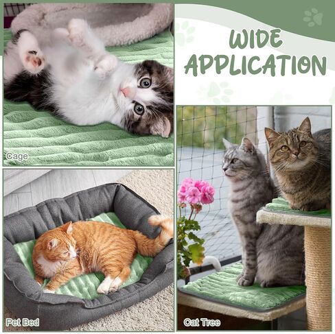 Nuanchu 4 Pack Self Warming Cat Bed Self Heating Cat Dog Mat 18 x 24 inch Self Heating Dog Crate Pad Extra Warm Thermal Pet Pad for Indoor Outdoor Pets with Removable Cover Non Slip Bottom in Saudi Arabia