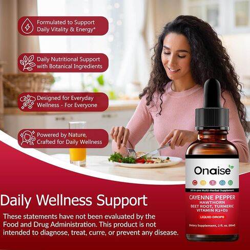 Cayenne Pepper Drops,2 Pack Cayenne Supplement with Hawthorn Berry, Vitamin D3 K2 Beet Root Powder, Ceylon Cinnamon, Turmeric Curcumin, Organic Panax Ginseng, Berberine Extract in Saudi Arabia