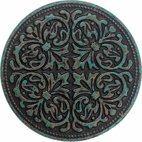 Bezelry 12 Pieces Mandala Metal Shank Buttons. 23mm. (Antique Silver) in Saudi Arabia