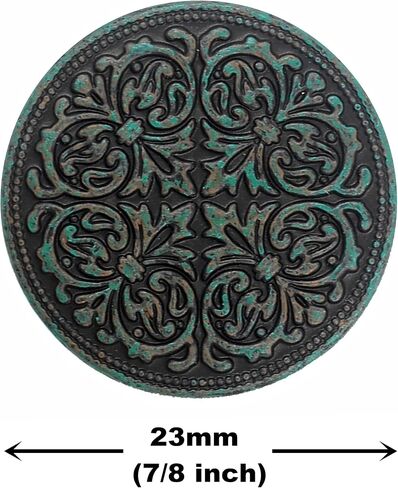 Bezelry 12 Pieces Mandala Metal Shank Buttons. 23mm. (Antique Silver) in Saudi Arabia