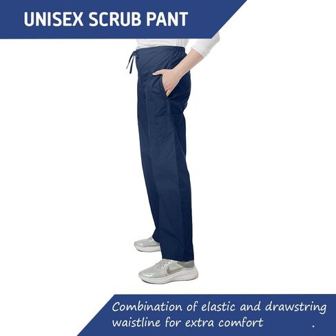 SPECTRUM UNIFORMS Unisex Scrub Pant Bottom Elastic and Drawstring Waist Pant Ideal for Medical Professionals Pant -Pack of 2 in Kuwait