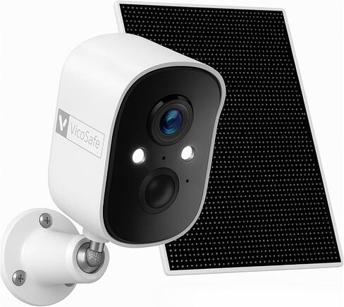 Camera Security Camera Wireless Outdoor مع لوحة شمسية-كاميرا WiFi التي تعمل بالبطارية 2K ، واكتشاف حركة الذكاء الاصطناعي ، و Spotlight و Alarm ، والرؤية الليلية الملونة ، والتحدث ثنائية الاتجاه ، وتخزين السحابة و SD | أبيض (أبيض) in Kuwait
