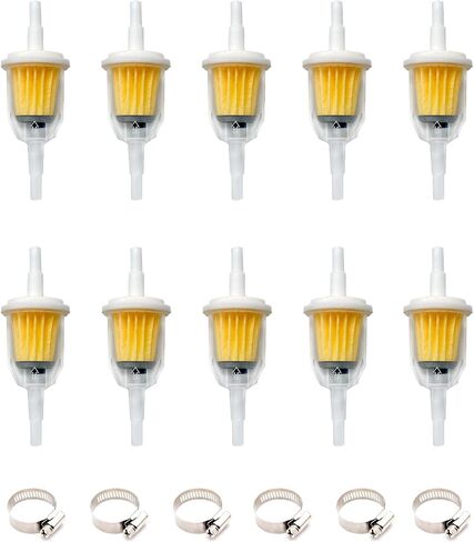 1/4 Inch x 5/16 Inch Inline Fuel Filter for Motorcycles, UTVs, Lawn Mowers, Agricultural Equipment and others (Pack of 10) in Saudi Arabia