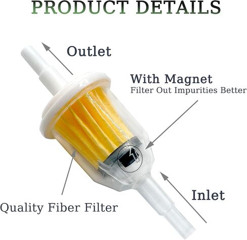 1/4 Inch x 5/16 Inch Inline Fuel Filter for Motorcycles, UTVs, Lawn Mowers, Agricultural Equipment and others (Pack of 10) in Saudi Arabia