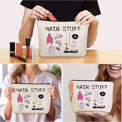 هدايا حقيبة مكياج من هير ستاف: حقيبة لتنظيم مستحضرات التجميل وأدوات الزينة تحت عنوان إكسسوارات الشعر للفتيات المراهقات والنساء والأخوات مصففي الشعر والأصدقاء. هدية مثالية للسفر وأعياد الميلاد وعيد الميلاد. in Kuwait