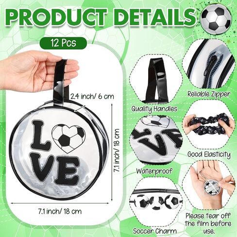 60 Pcs Soccer Team Gifts Sports Accessories Include Soccer PVC Cosmetic Bag Keychains Makeup Mirror Hair Scrunchies Bracelets for Women Girls Team Players Gifts Sport Party Favors in Kuwait