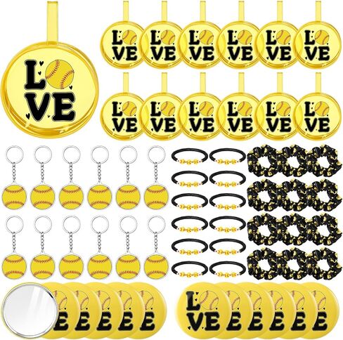60 Pcs Soccer Team Gifts Sports Accessories Include Soccer PVC Cosmetic Bag Keychains Makeup Mirror Hair Scrunchies Bracelets for Women Girls Team Players Gifts Sport Party Favors in Kuwait