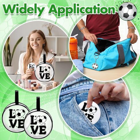 60 Pcs Soccer Team Gifts Sports Accessories Include Soccer PVC Cosmetic Bag Keychains Makeup Mirror Hair Scrunchies Bracelets for Women Girls Team Players Gifts Sport Party Favors in Kuwait