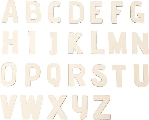 3 Inch 240 Pieces Wood Unfinished Letters Unpainted Wooden Surface Alphabet Letters for Hobby DIY Crafts (3IN) in Kuwait