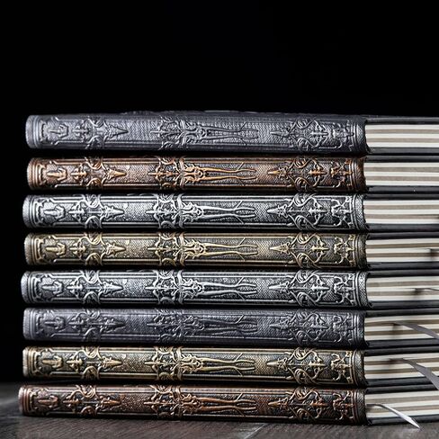 مجلة غير مُبطنة - هدية دفتر ملاحظات بغلاف مقوى بنمط فني منقوش ثلاثي الأبعاد من Phoenix البرونزي، دفتر رسم فارغ A5، 8.4 بوصة × 5.7 بوصة (100 ورقة، 200 صفحة) in Kuwait