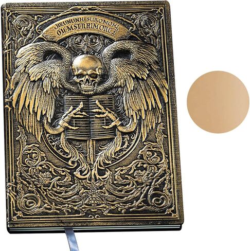 مجلة غير مُبطنة - هدية دفتر ملاحظات بغلاف مقوى بنمط فني منقوش ثلاثي الأبعاد من Phoenix البرونزي، دفتر رسم فارغ A5، 8.4 بوصة × 5.7 بوصة (100 ورقة، 200 صفحة) in Kuwait