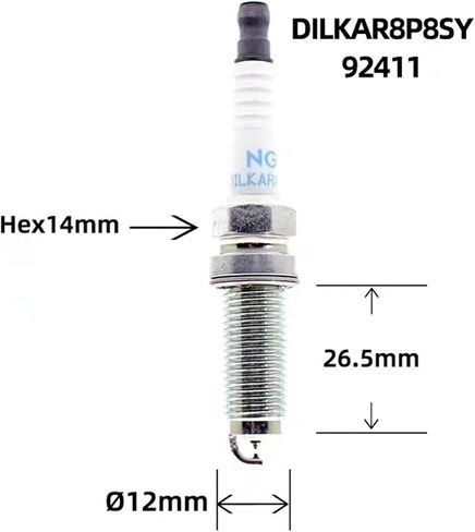 4/6 قطعة NGK 92411 DILKAR8P8SY سدادة إشعال بلاتينيوم إيريديوم متوافقة مع HONDA Accord 10th(2018-2021)1.5T، متوافقة مع HONDA Acura RDX 2.0T(4PC) in Kuwait