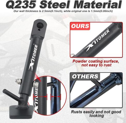 Xitomer 0-2.5'' Side Kickstand Fit for Grom MXS125 2017-2025 Grom, Monkey 125 2019-2025 Foot Side Motorcycle Kickstand stand Support in Saudi Arabia