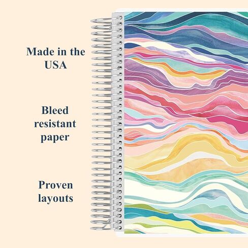 Erin Condren 8.5" X 11" Spiral Bound Productivity Notebook - Kaleidoscope Colorful, 160 Lined Page & To Do List Organizer Notebook, 80Lb Thick Paper, Stickers Included in Kuwait