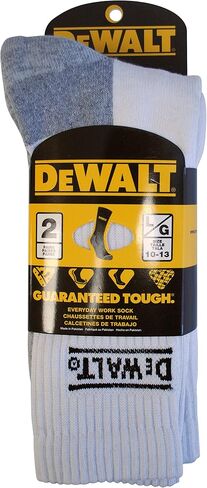 مجموعة جوارب عمل قطنية للرجال من DEWALT مكونة من قطعتين (أبيض)، 10-13 in Saudi Arabia