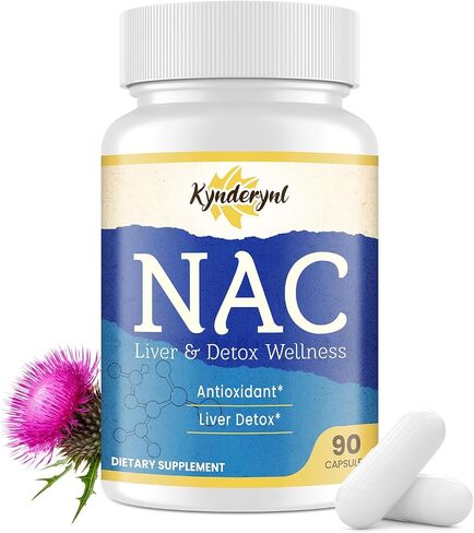 NAC Supplement 1000mg - High Dose NAC + Milk Thistle, Quercetin, Resveratrol, Glutathione - Antioxidant Formula - 90 Vegan Capsules in Saudi Arabia