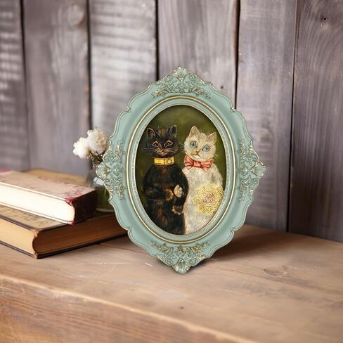 Vintage 5x7 Picture Frame, Green Antique Picture Frame, Glass Front, Art Decor for Tabletop or Wall Hanging, Gold Vintage Stripe in Saudi Arabia
