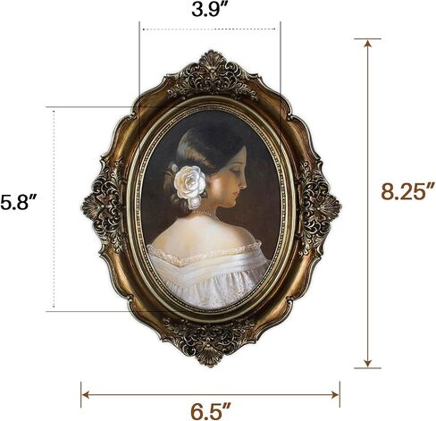 Vintage 5x7 Picture Frame, Green Antique Picture Frame, Glass Front, Art Decor for Tabletop or Wall Hanging, Gold Vintage Stripe in Saudi Arabia