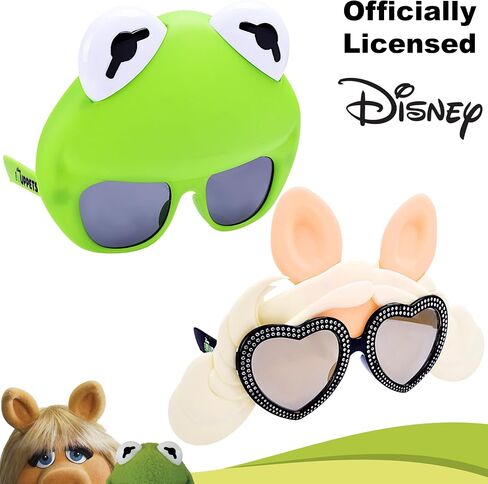 Sun-Staches Official Muppets Sunglasses | Kermit, Miss Piggy or Animal Costume Accessory Mask | UV 400 | One Size Fits Most in Kuwait