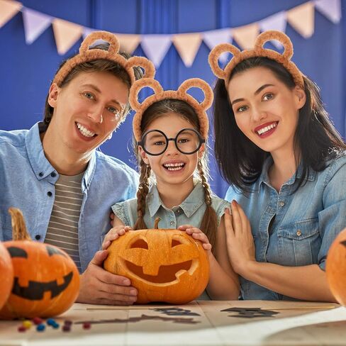 WILLBOND 7 Pcs Halloween Animal Costumes Set Includes Ears Headband Knee High Sock Round Frame Glasses for Adults Teens Party in Saudi Arabia