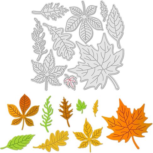 Arbuya 12pcs/Set Diffrent Leaves Cutting Dies for Card Making Autumn Leaves Oval Leaves Maple Leaves Die Cuts for Scrapbooking Paper Crafts Decoration in Saudi Arabia