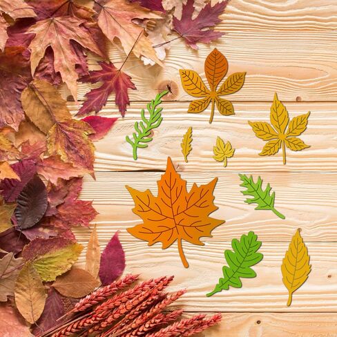 Arbuya 12pcs/Set Diffrent Leaves Cutting Dies for Card Making Autumn Leaves Oval Leaves Maple Leaves Die Cuts for Scrapbooking Paper Crafts Decoration in Saudi Arabia