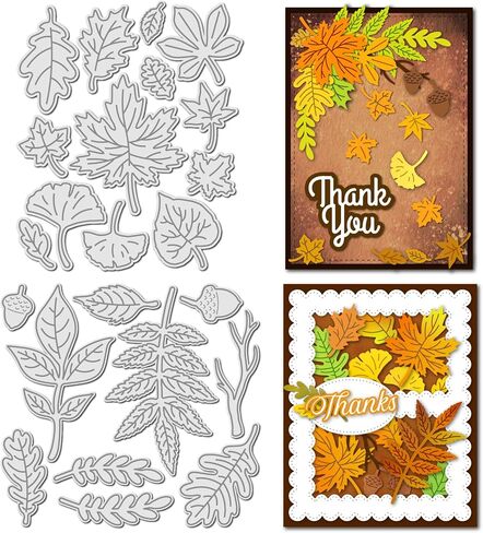 Arbuya 12pcs/Set Diffrent Leaves Cutting Dies for Card Making Autumn Leaves Oval Leaves Maple Leaves Die Cuts for Scrapbooking Paper Crafts Decoration in Saudi Arabia