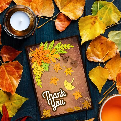 Arbuya 12pcs/Set Diffrent Leaves Cutting Dies for Card Making Autumn Leaves Oval Leaves Maple Leaves Die Cuts for Scrapbooking Paper Crafts Decoration in Saudi Arabia