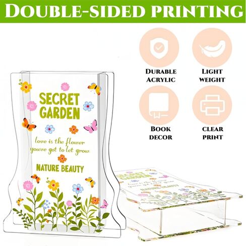 2 Pack Acrylic Book Vases, Clear Small Book-Shaped Vases for Flowers, Modern Book Shelf Decor Vase Books Themed Gift for Home, Bedroom, Living Room, Office in Saudi Arabia