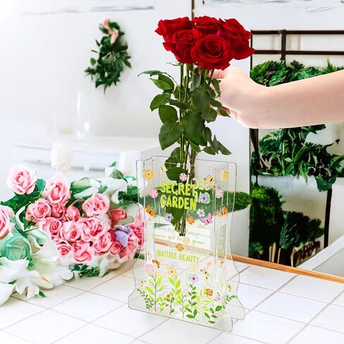 2 Pack Acrylic Book Vases, Clear Small Book-Shaped Vases for Flowers, Modern Book Shelf Decor Vase Books Themed Gift for Home, Bedroom, Living Room, Office in Saudi Arabia
