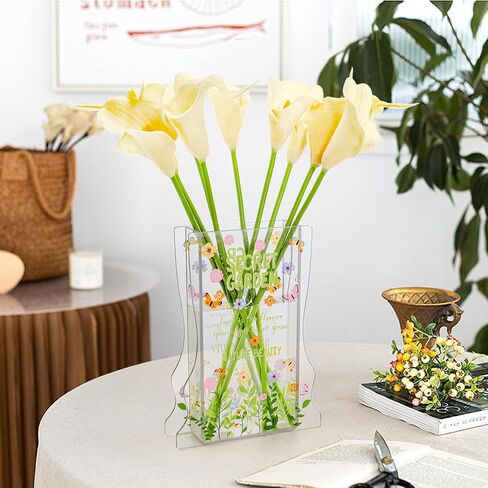 2 Pack Acrylic Book Vases, Clear Small Book-Shaped Vases for Flowers, Modern Book Shelf Decor Vase Books Themed Gift for Home, Bedroom, Living Room, Office in Saudi Arabia