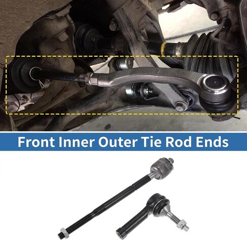 X AUTOHAUX 4pcs Front Inner Outer Tie Rod Ends Kit Suspension Steering Tie Rod End for Ford Explorer Police Interceptor Sedan Drag Link No.ES800952/EV800893 in Saudi Arabia