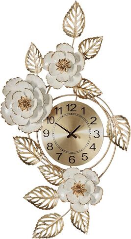 Touch of Class Aurora Ivory and Gold Floral Wall Art Clock in Saudi Arabia