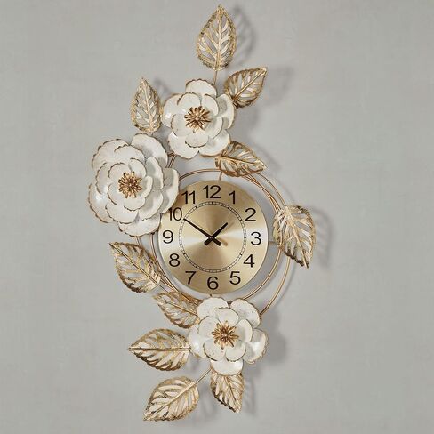 Touch of Class Aurora Ivory and Gold Floral Wall Art Clock in Saudi Arabia