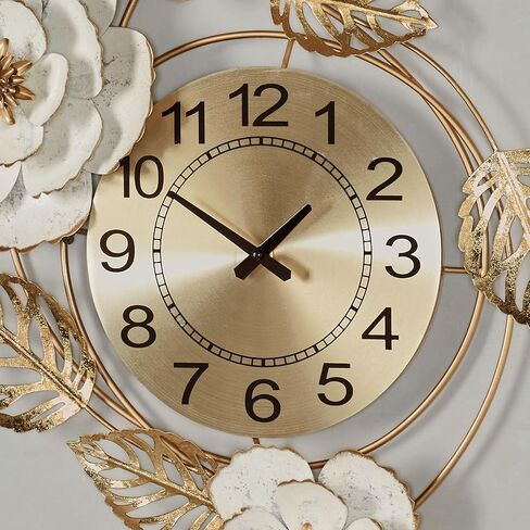 Touch of Class Aurora Ivory and Gold Floral Wall Art Clock in Saudi Arabia