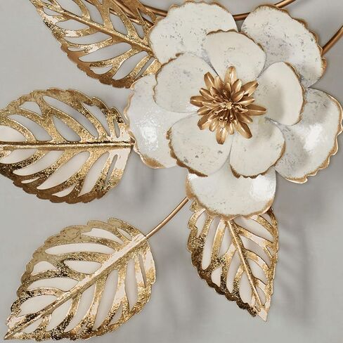 Touch of Class Aurora Ivory and Gold Floral Wall Art Clock in Saudi Arabia