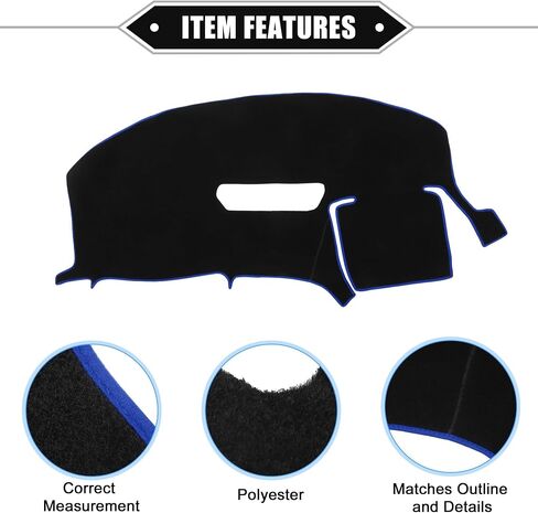 Car Dashboard Cover Mat Compatible for Chevrolet Camaro 97-02, Protective Polyester Black Blue Center Console Interior Trim Dash Board Mat in Saudi Arabia