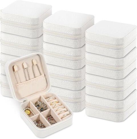 12 Pcs Travel Jewelry Case Bridesmaid Proposal Box PU Leather Small Jewelry Box Mini Jewelry‘ Organizer for Earrings Rings Necklaces Women Girls Bridesmaid Proposal Gifts in Saudi Arabia