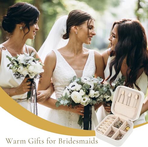 12 Pcs Travel Jewelry Case Bridesmaid Proposal Box PU Leather Small Jewelry Box Mini Jewelry‘ Organizer for Earrings Rings Necklaces Women Girls Bridesmaid Proposal Gifts in Saudi Arabia