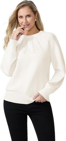COSSEN Womens Fall Sweaters Casual Long Sleeve Crewneck Soft Knit Pullover Sweaters Top in Saudi Arabia