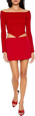 Forever 21 Women's Off-The-Shoulder V-Hem Sweater in Saudi Arabia