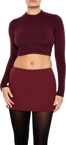 Forever 21 Women's Cropped Mock Neck Sweater in Saudi Arabia