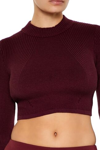 Forever 21 Women's Cropped Mock Neck Sweater in Saudi Arabia