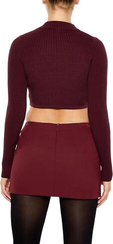 Forever 21 Women's Cropped Mock Neck Sweater in Saudi Arabia